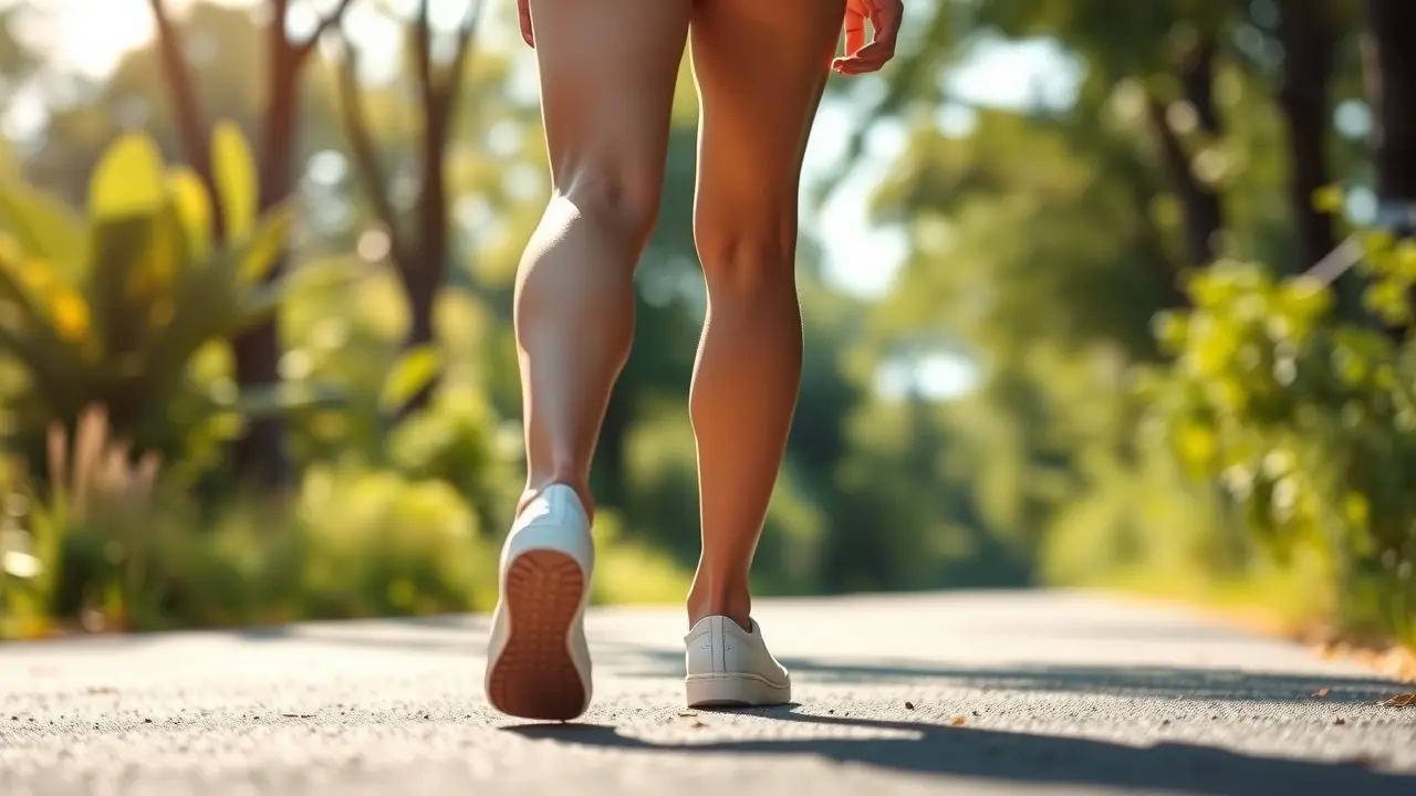 Pernas fortes simbolizando avanço na vida