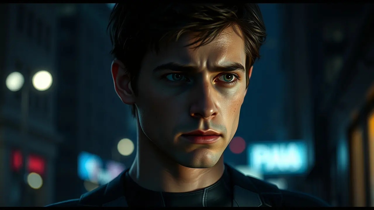 Sonhar com Peter Parker: Desvende os Significados Ocultos Peter Parker pensativo em ambiente urbano