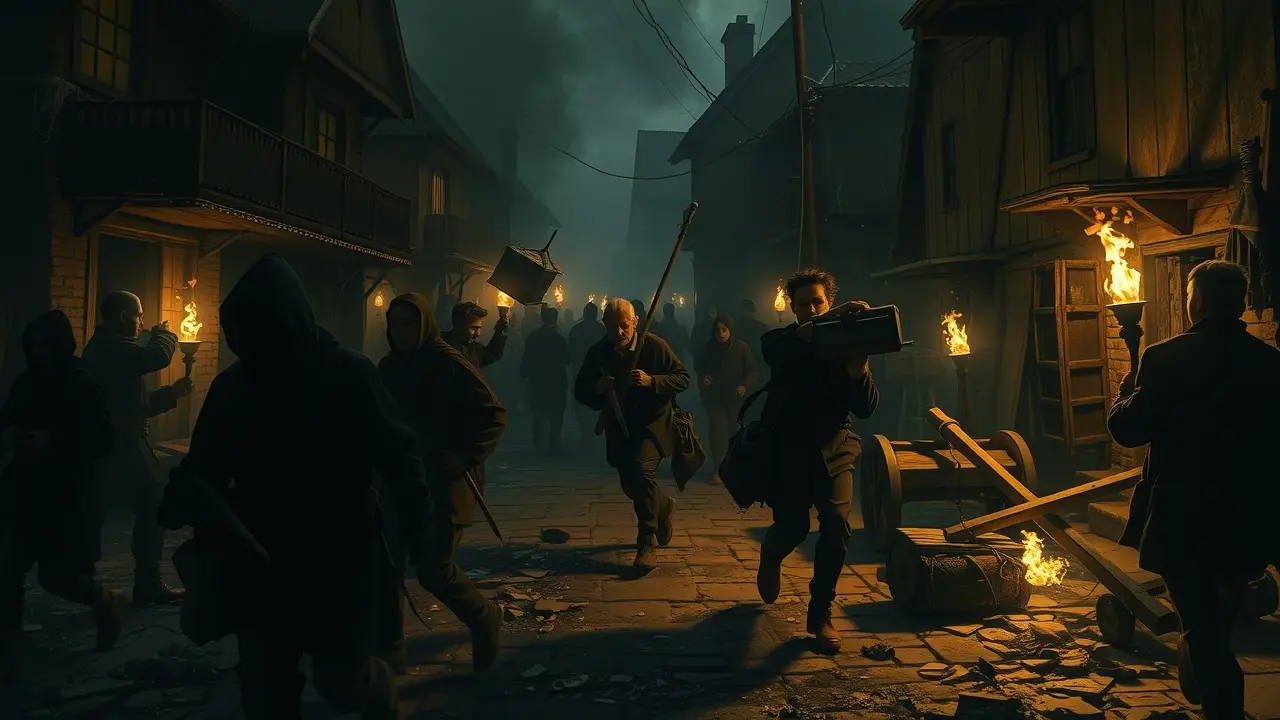 Cidade sendo pilhada em sonho.