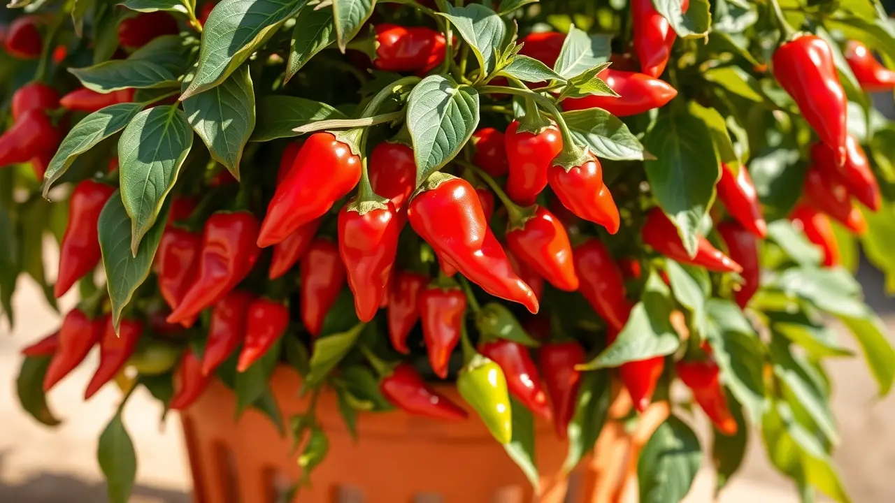 Sonhar com Pimenteira: Descubra os Significados Ocultos! Pimenteira carregada de pimentas vermelhas e verdes