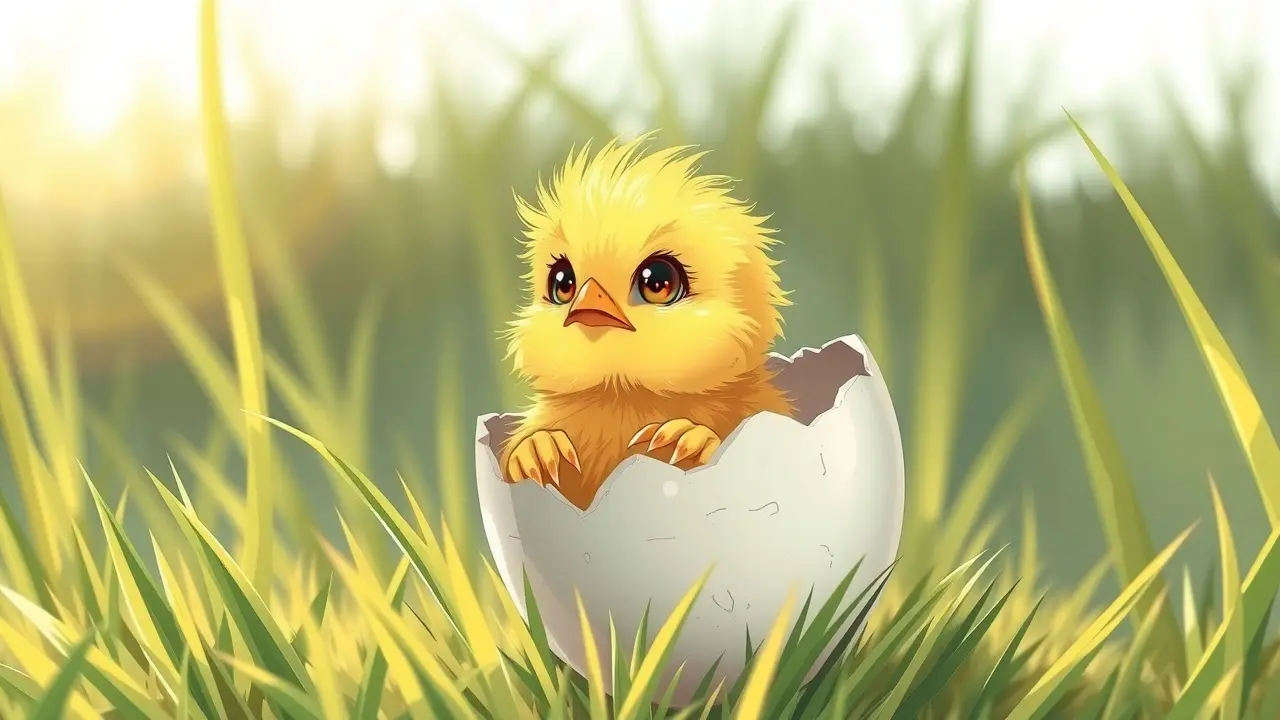 Filhote de pinto saindo do ovo