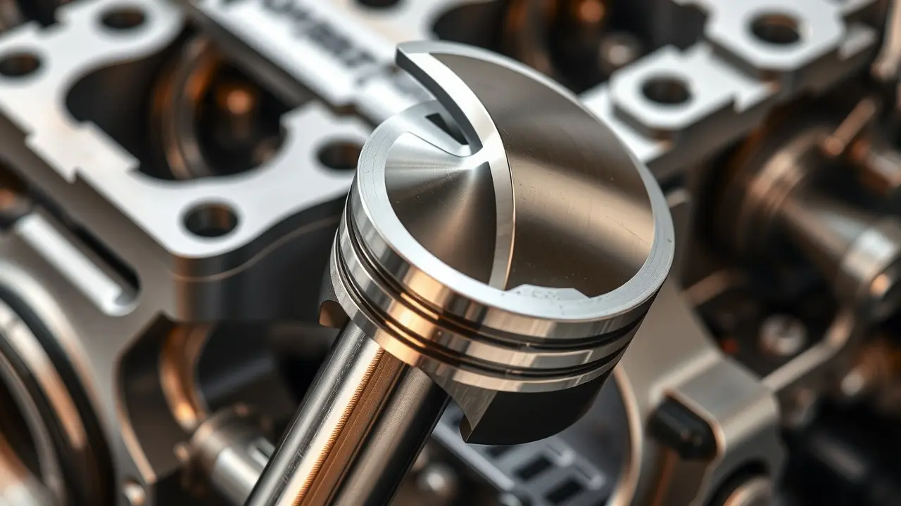 Sonhar com Pistão: Desvende os Significados e Simbolismos! Pistão de motor em close-up