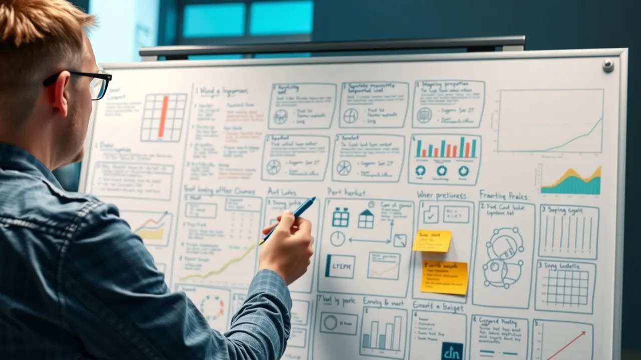 Pessoa planejando projeto detalhadamente.