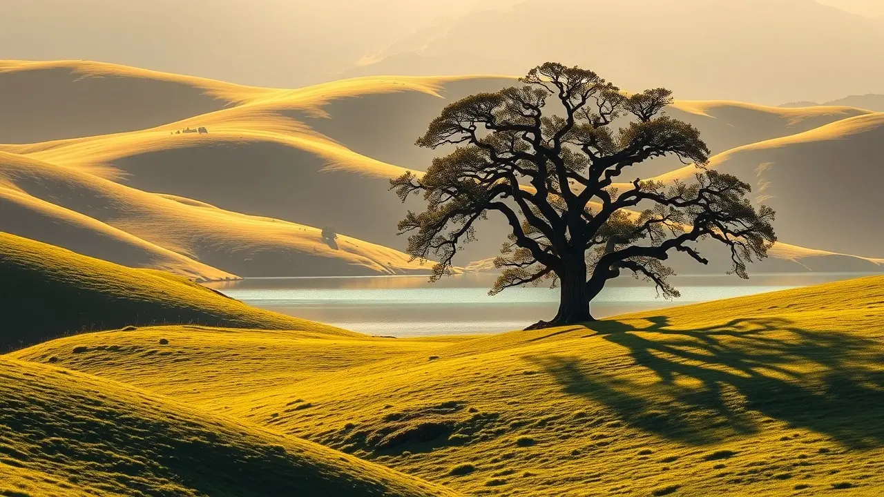 Paisagem serena representando plenitude