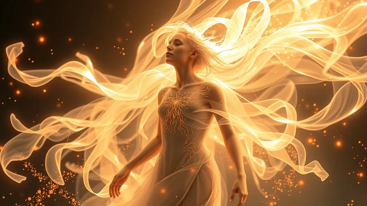 Figura etérea representando a pneuma