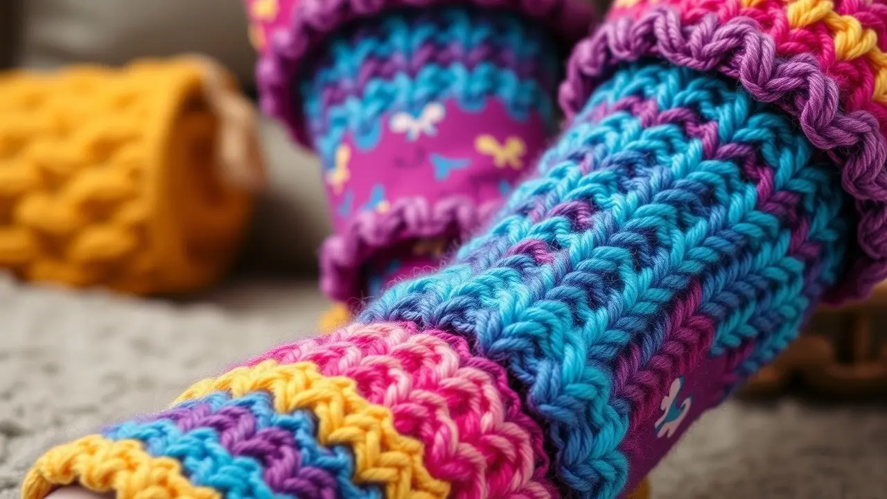 Polainas coloridas de tricô