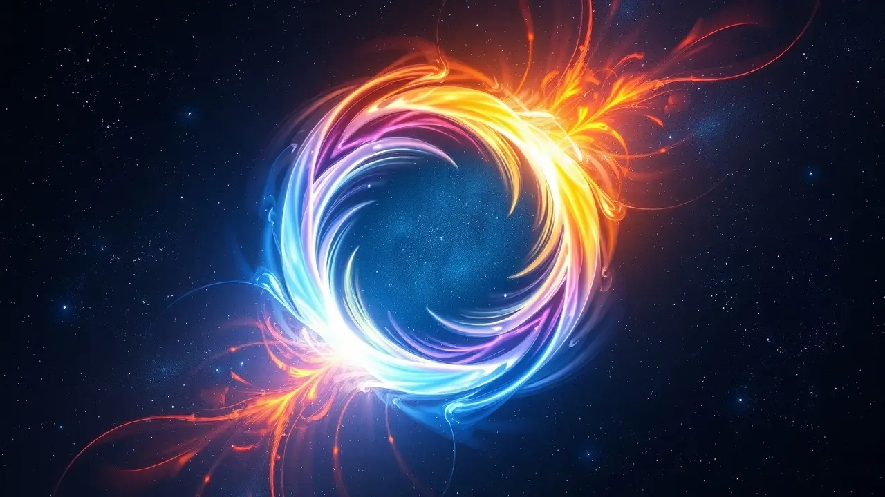 Sonhar com Portal Dimensional: Descubra o Significado! Portal dimensional brilhante em noite estrelada.