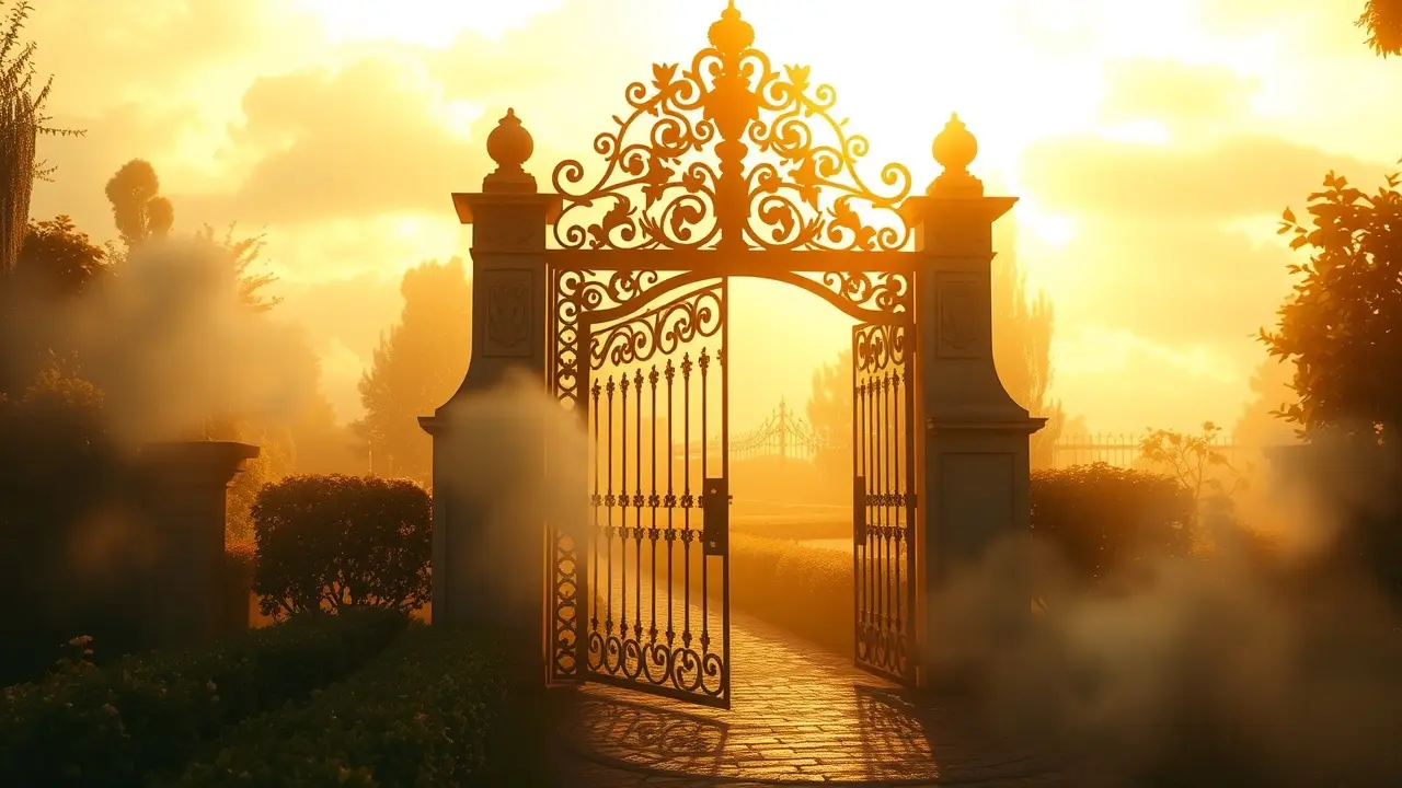 Sonho com portaria iluminada.