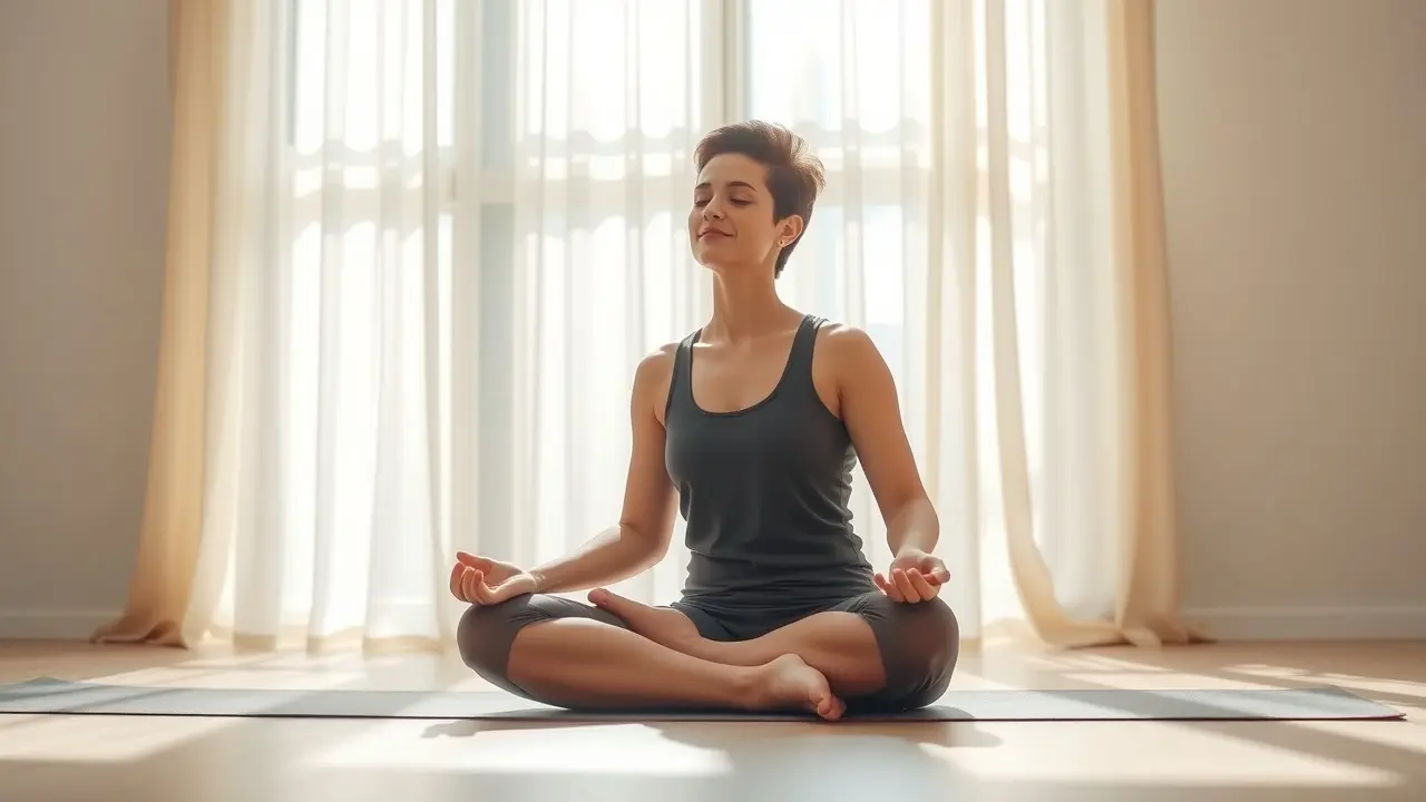Sonhar com Pranayama: Descubra o Significado Profundo Pessoa praticando pranayama em estúdio de yoga