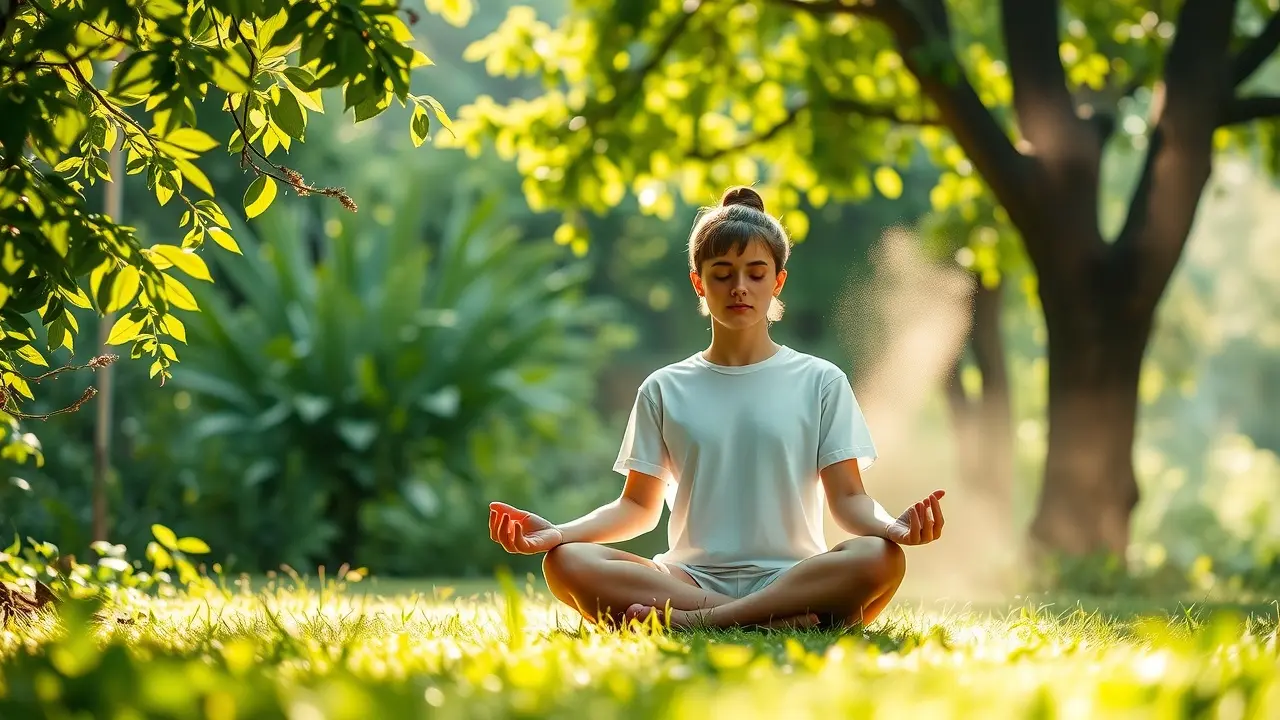 Sonhar com Pratyahara: Desvendando o Significado e a Jornada Interior Pessoa meditando na natureza para simbolizar pratyahara