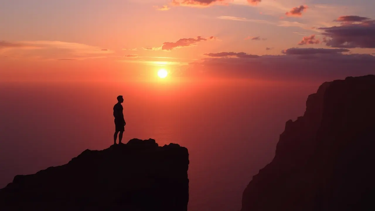 Sonhar com Precipício: Descubra os Significados e Interpretações Silhueta no precipício ao pôr do sol