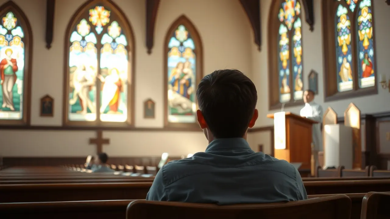 Sonhar com Pregação: Descubra o Significado e as Mensagens Ocultas Pessoa ouvindo pregação em igreja
