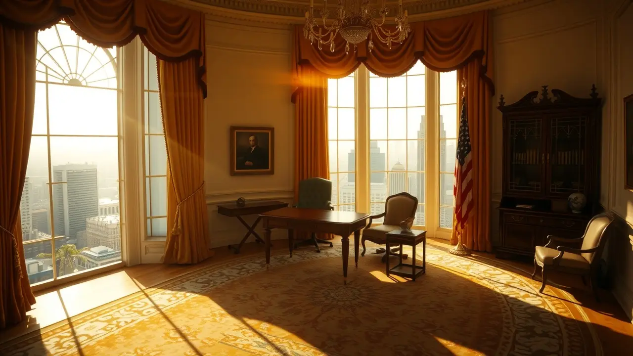 Sonhar com Presidência: Descubra os Significados Ocultos! Imagem simbólica de um escritório presidencial