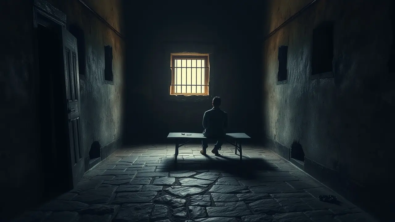 Sonhar com Presidiário: Descubra os Significados e Interpretações! Homem solitário em cela escura - Sonhar com presidiário