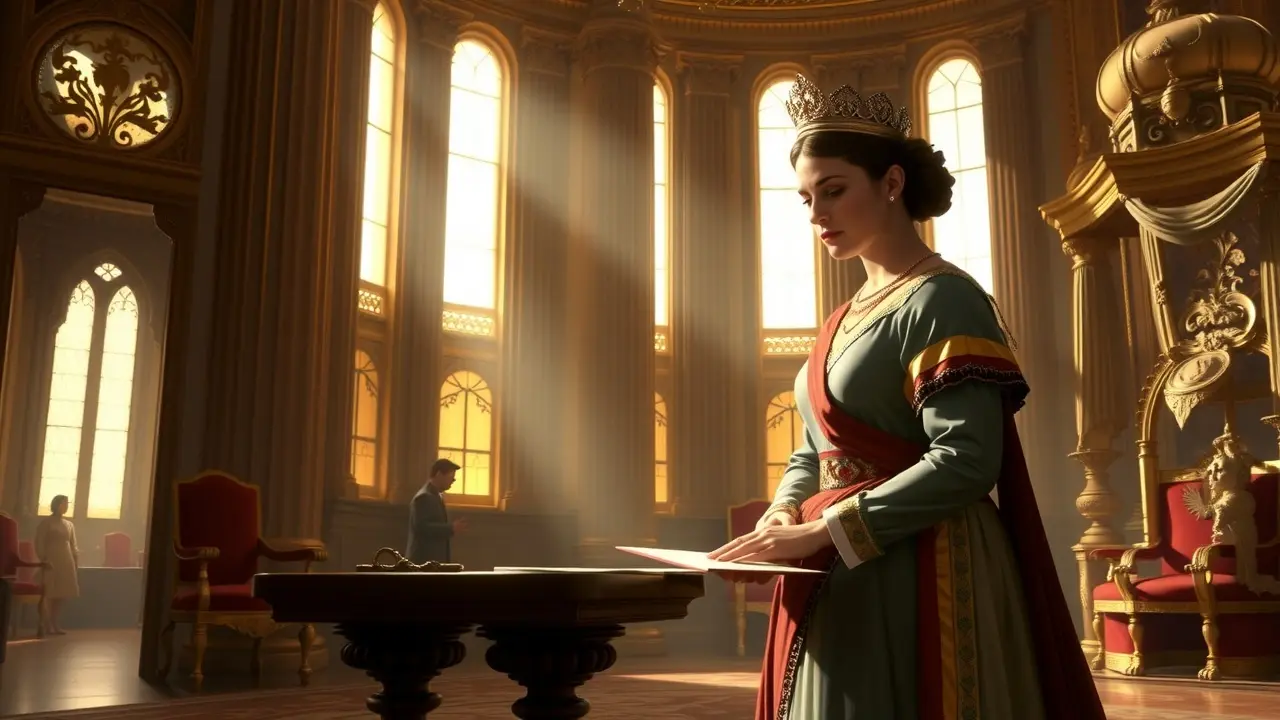 Princesa Isabel assinando a Lei Áurea