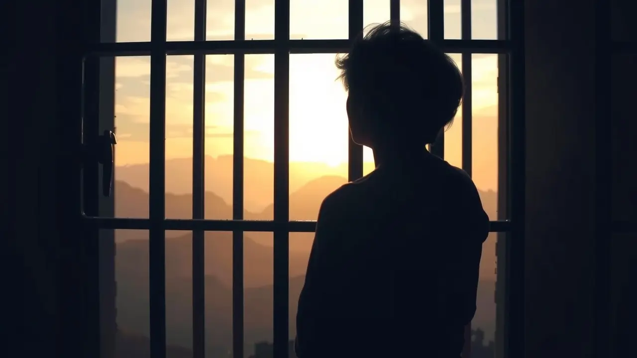 Sonhar com Prisão: Descubra o Significado Oculto! Pessoa olhando através das grades de uma prisão em sonho