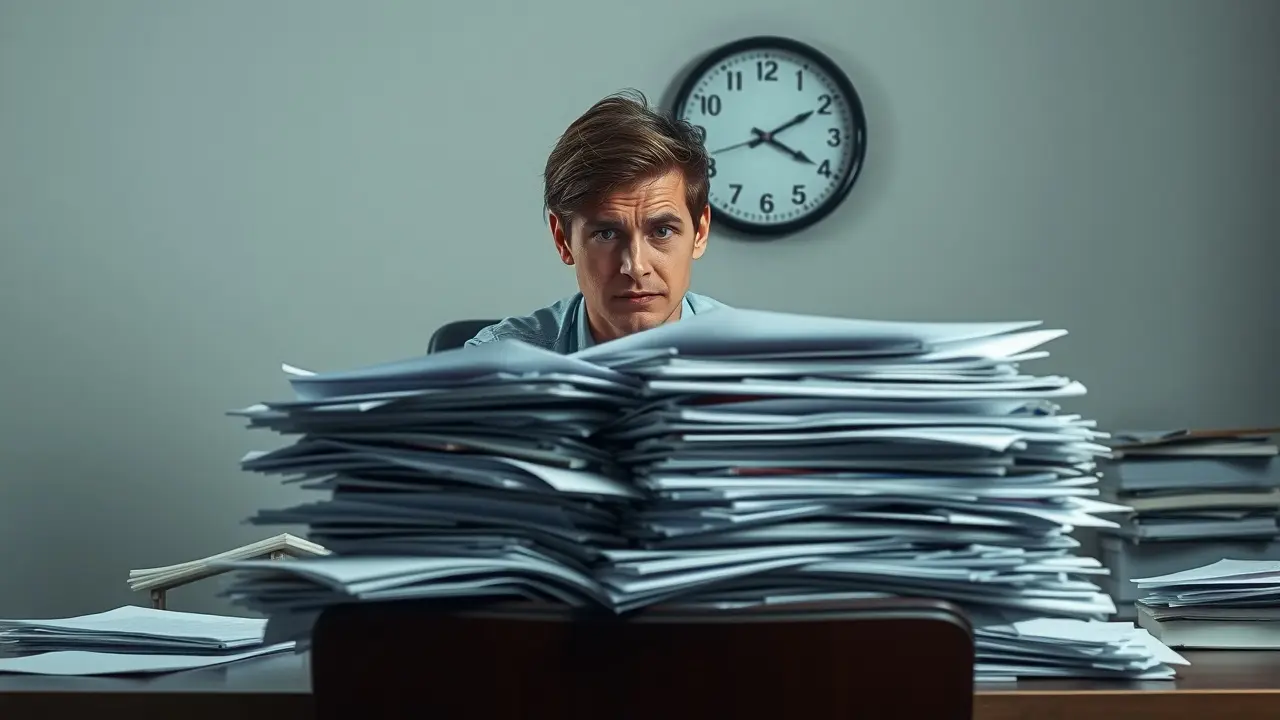 Sonhar com Procrastinação: Descubra o Significado e Supere a Inércia Pessoa sobrecarregada procrastinando