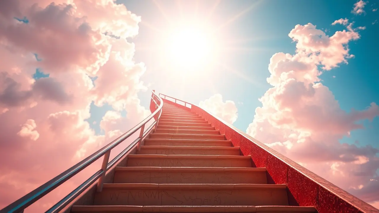 Sonhar com Progressão: Desvende os Significados e Simbolismos Escada para o céu: sonho de progressão.