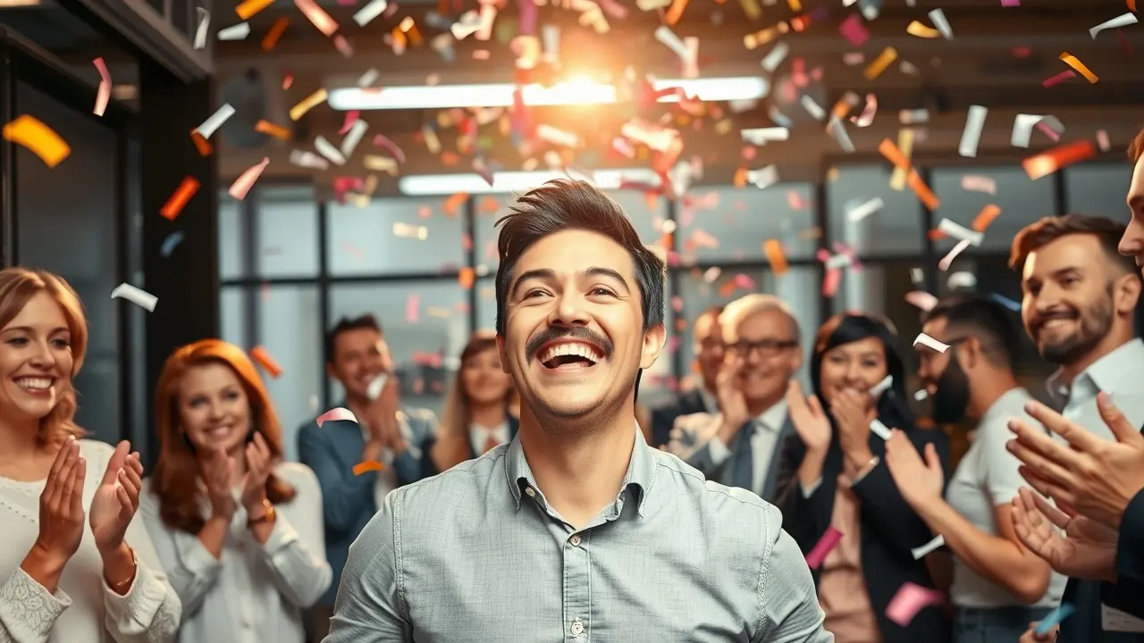 Sonhar com Promoção: Descubra o Significado e as Implicações Pessoa celebrando promoção no trabalho