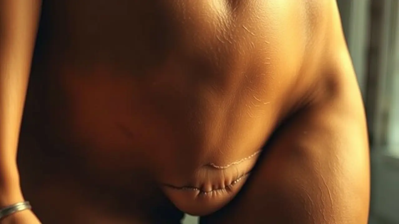 Imagem artística e abstrata da região púbica.