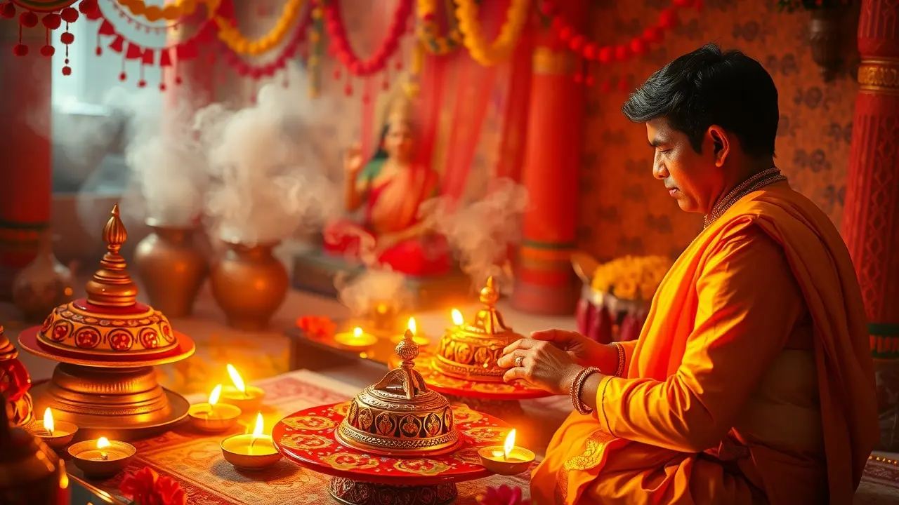 Sonho com ritual de puja Hindu, simbolismo e espiritualidade.