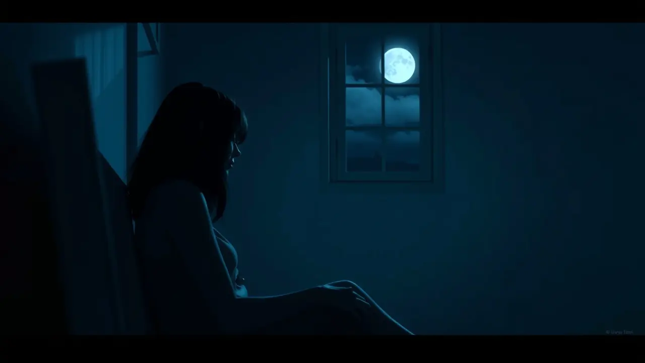 Significado de Sonhar com Puta: Uma Análise Detalhada Mulher pensativa em quarto escuro, representando sonhos.