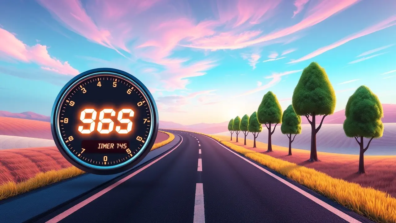 Sonhar com Quilometragem: Descubra os Significados Ocultos Ilustração do painel de quilometragem em estrada onírica.
