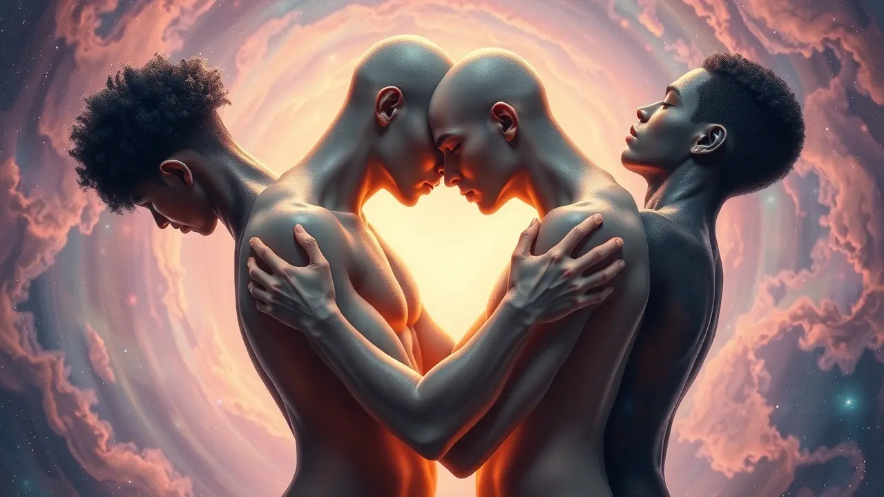 Significado de Sonhar com Raça: Interpretações e Simbolismos Pessoas de diferentes etnias interligadas em sonho.