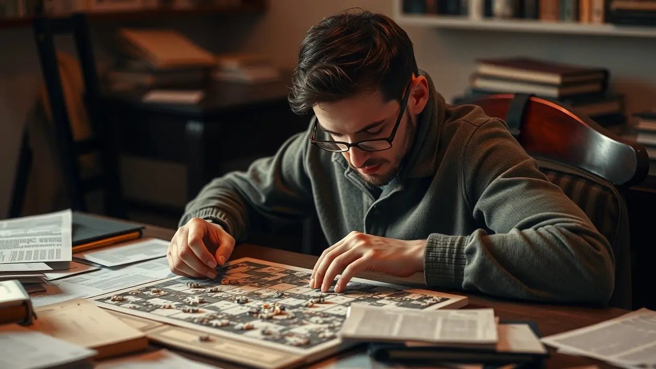 Sonhar com Raciocínio: Desvende os Significados Ocultos! Pessoa concentrada resolvendo um quebra-cabeça, representando raciocínio.