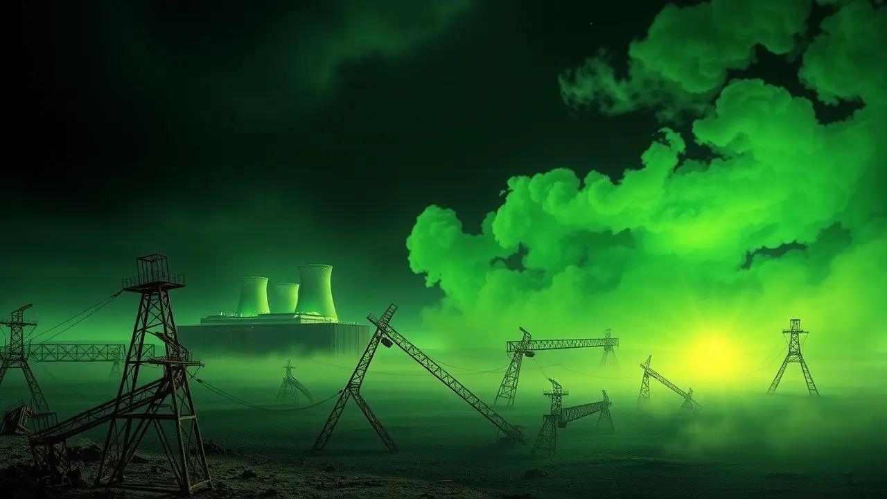 Sonhar com Radioatividade: Desvende os Significados Ocultos Sonho com radioatividade: usina nuclear em névoa verde