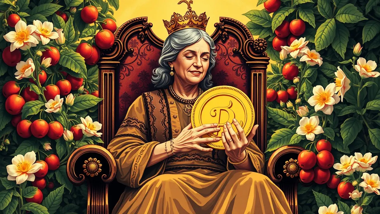 Rainha de Ouros do Tarot: abundância e prosperidade