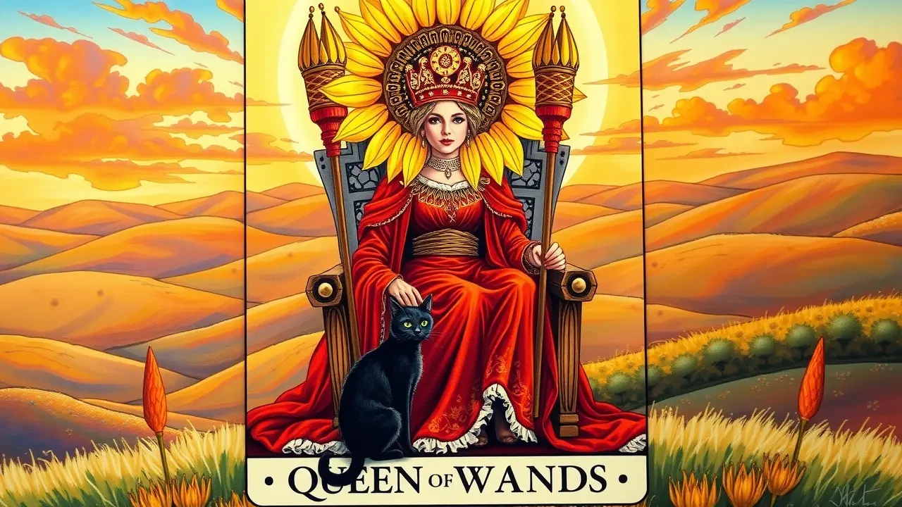 Sonhar com Rainha de Paus: Desvende os Significados e Simbolismos Rainha de Paus em pintura vibrante.