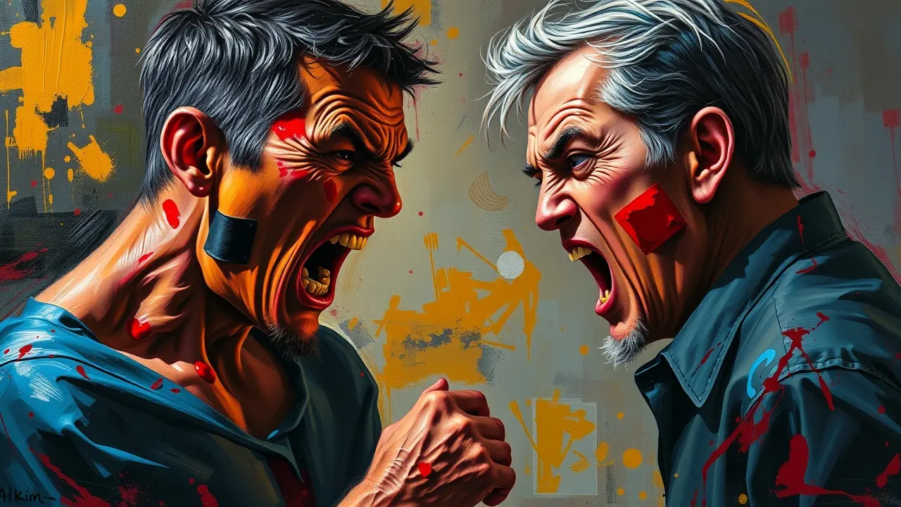 Duas pessoas discutindo acaloradamente