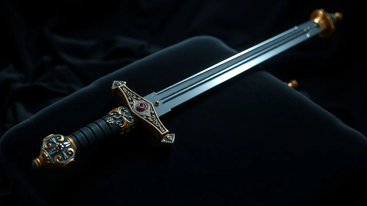 Rapeira reluzente sobre almofada de veludo.