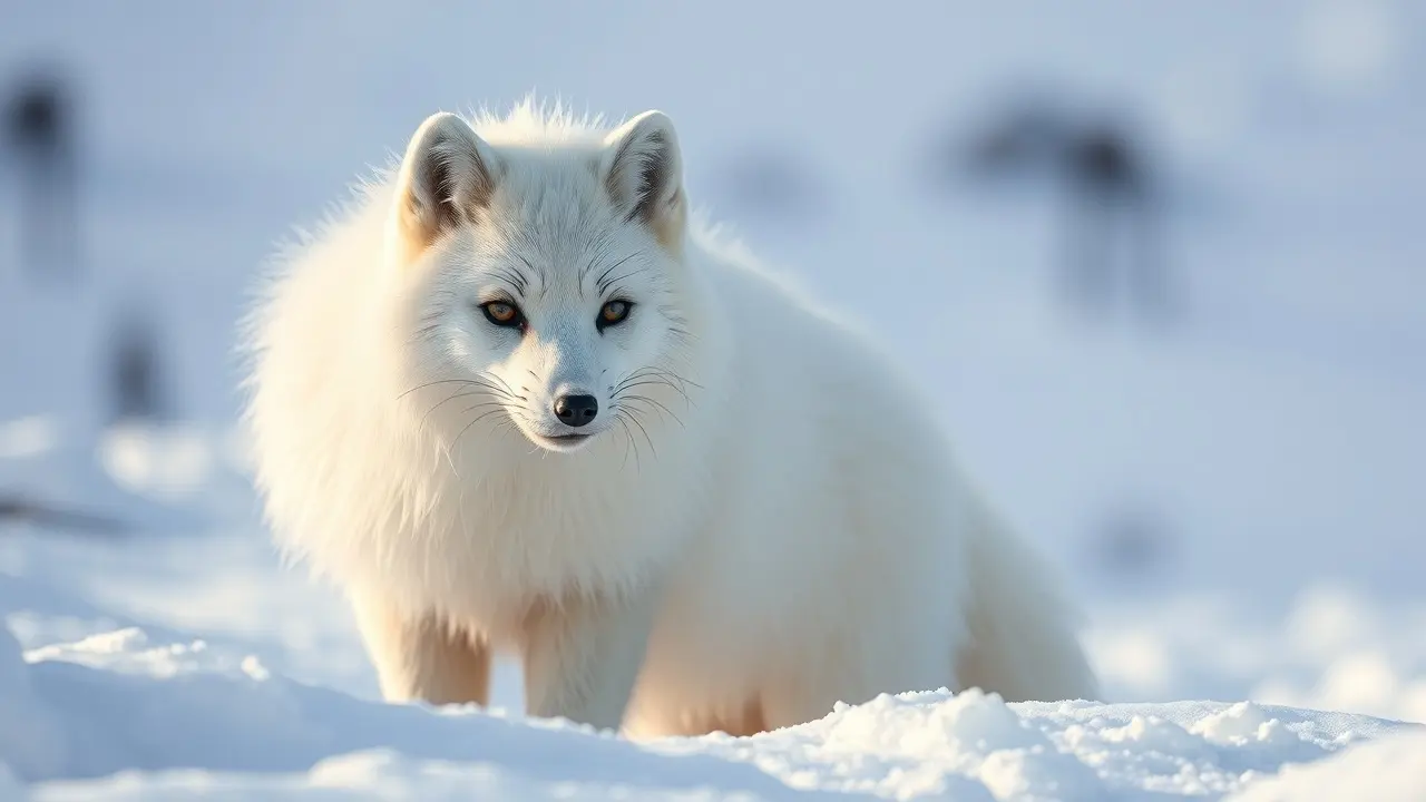 Sonhar com Raposa-do-Ártico: Desvende os Significados Ocultos Raposa-do-ártico camuflada na neve