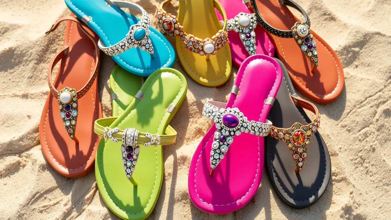 Sonhar com Rasteirinha: Descubra o Significado e as Interpretações Diversas rasteirinhas coloridas na areia da praia