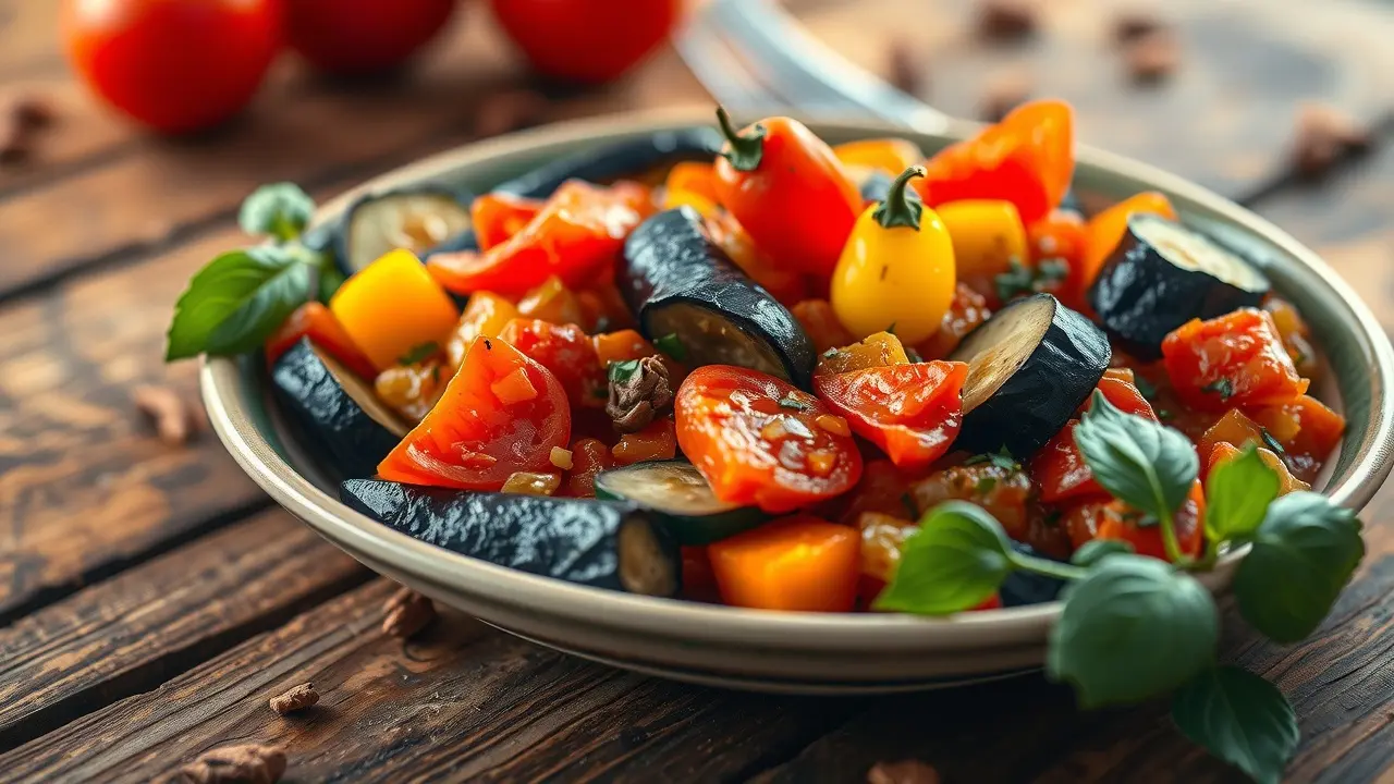 Ratatouille colorida e apetitosa