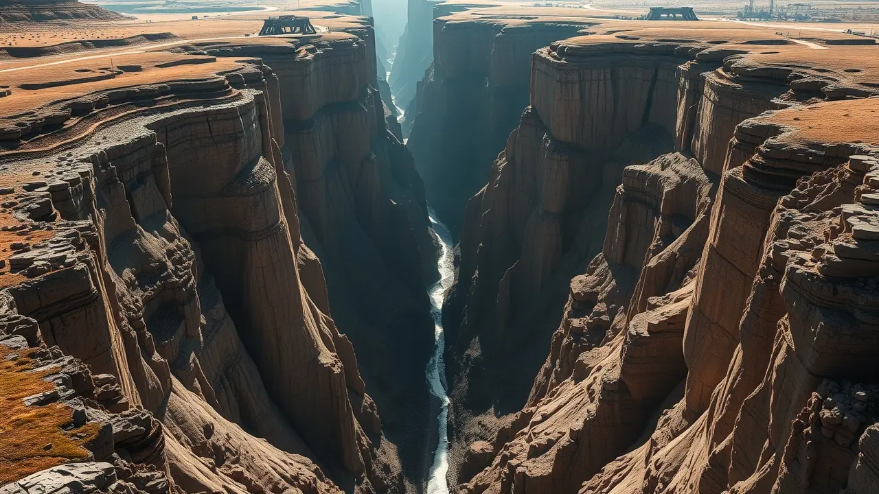 Ravina profunda e perigosa