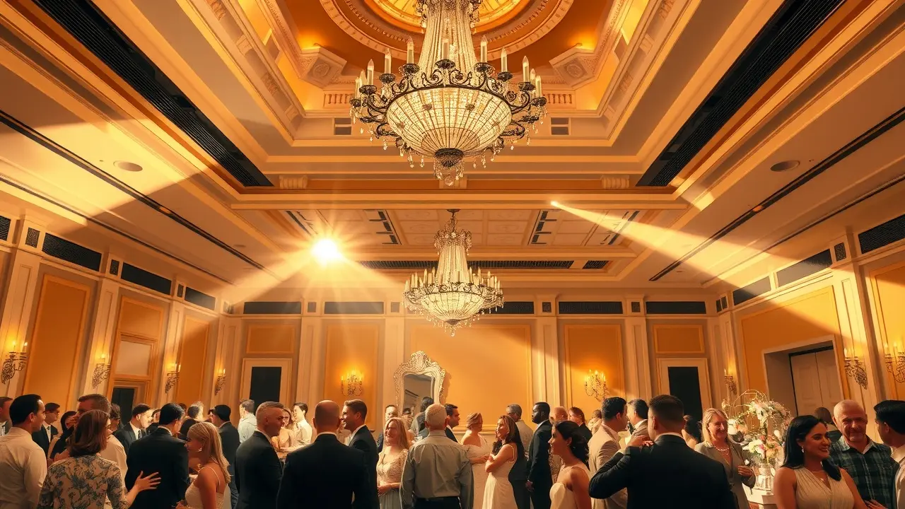 Recepção luxuosa e acolhedora