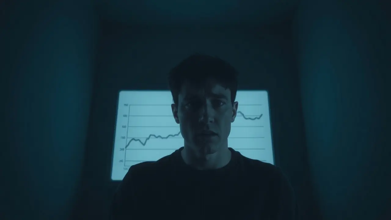 Sonhar com Recessão: Descubra o Significado e Como Se Preparar Pessoa preocupada olhando para um gráfico em queda, representando a recessão.