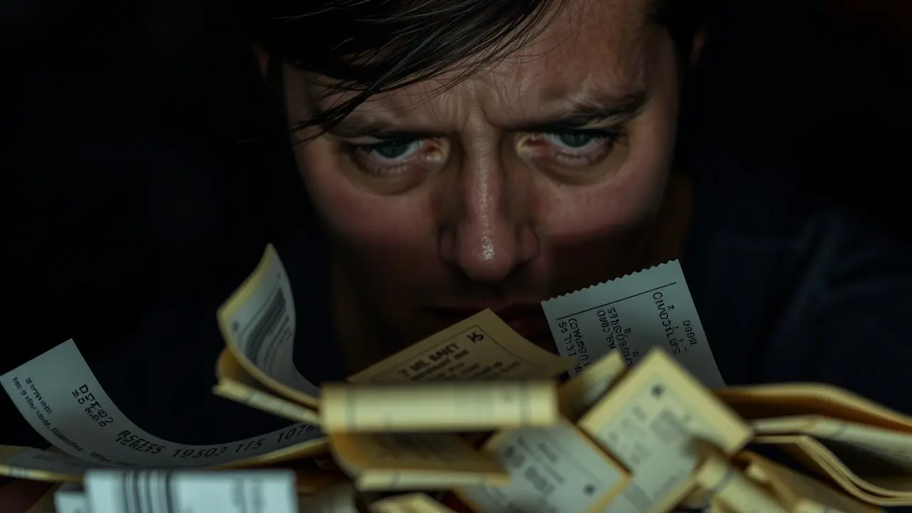 Sonhar com Recibo: Descubra os Significados e Interpretações! Pessoa preocupada olhando para recibos