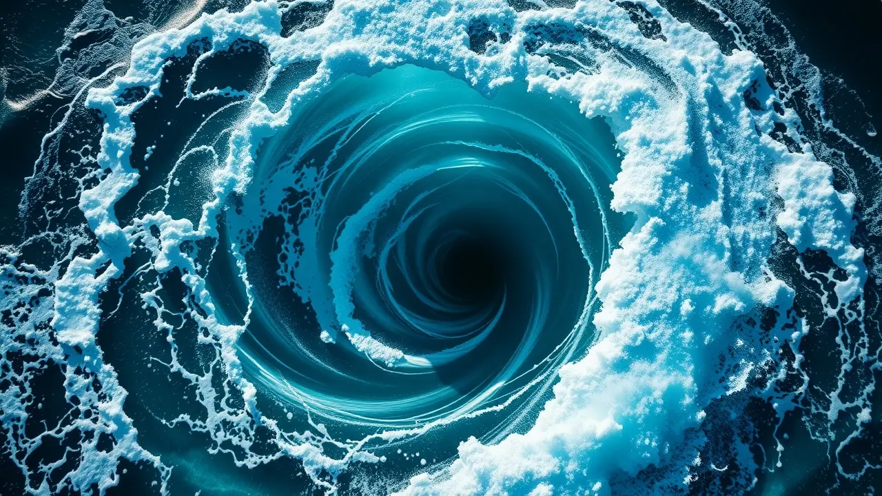 Redemoinho-marinho em espiral.