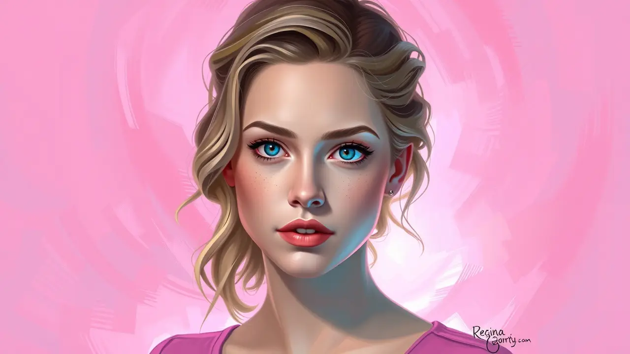 Regina George em um sonho, cores pastel.