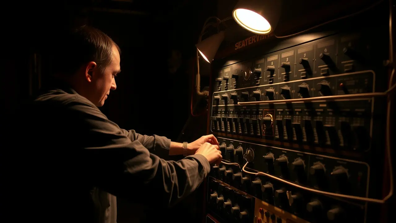 Pessoa ajustando painel de controle