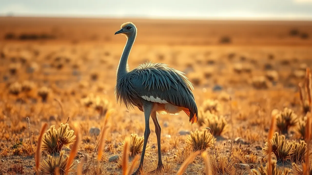 Reia majestosa na savana