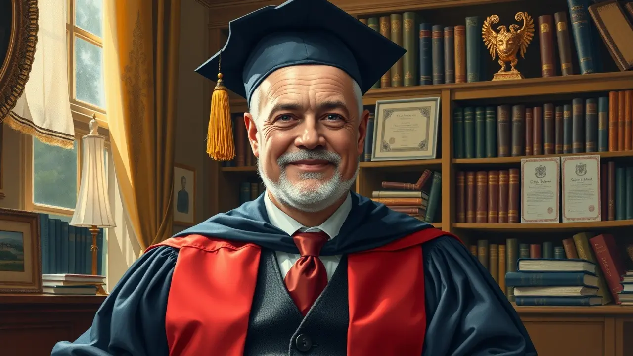 Significado de Sonhar com Reitor: Decifre os Símbolos Acadêmicos Reitor universitário em seu escritório