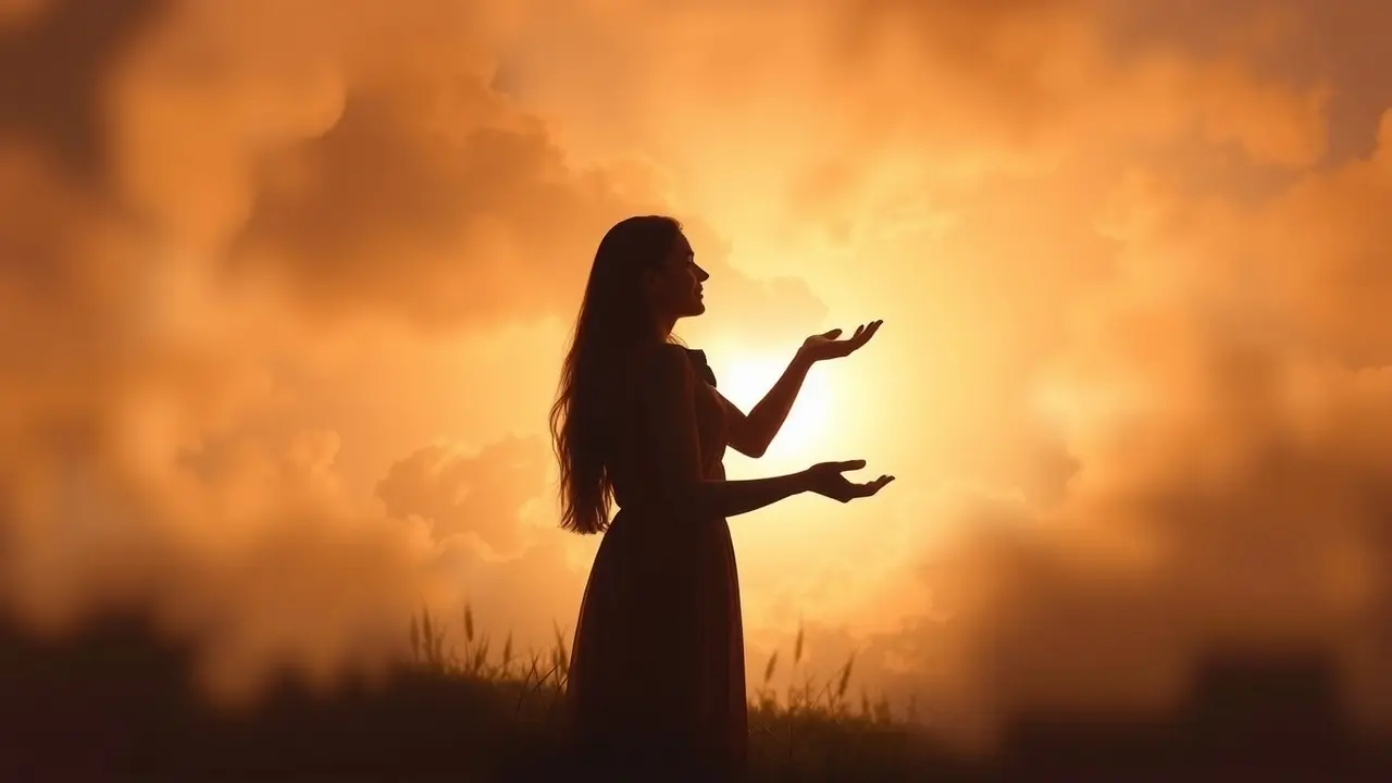 Duas silhuetas estendendo as mãos em sonho, simbolizando conexão.