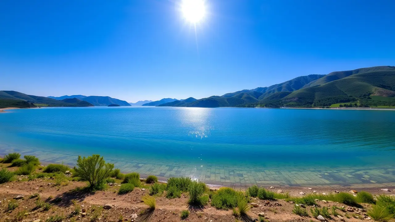 Sonhar com Reservatório: Descubra os Significados e Interpretações Reservatório de água limpa refletindo o céu azul