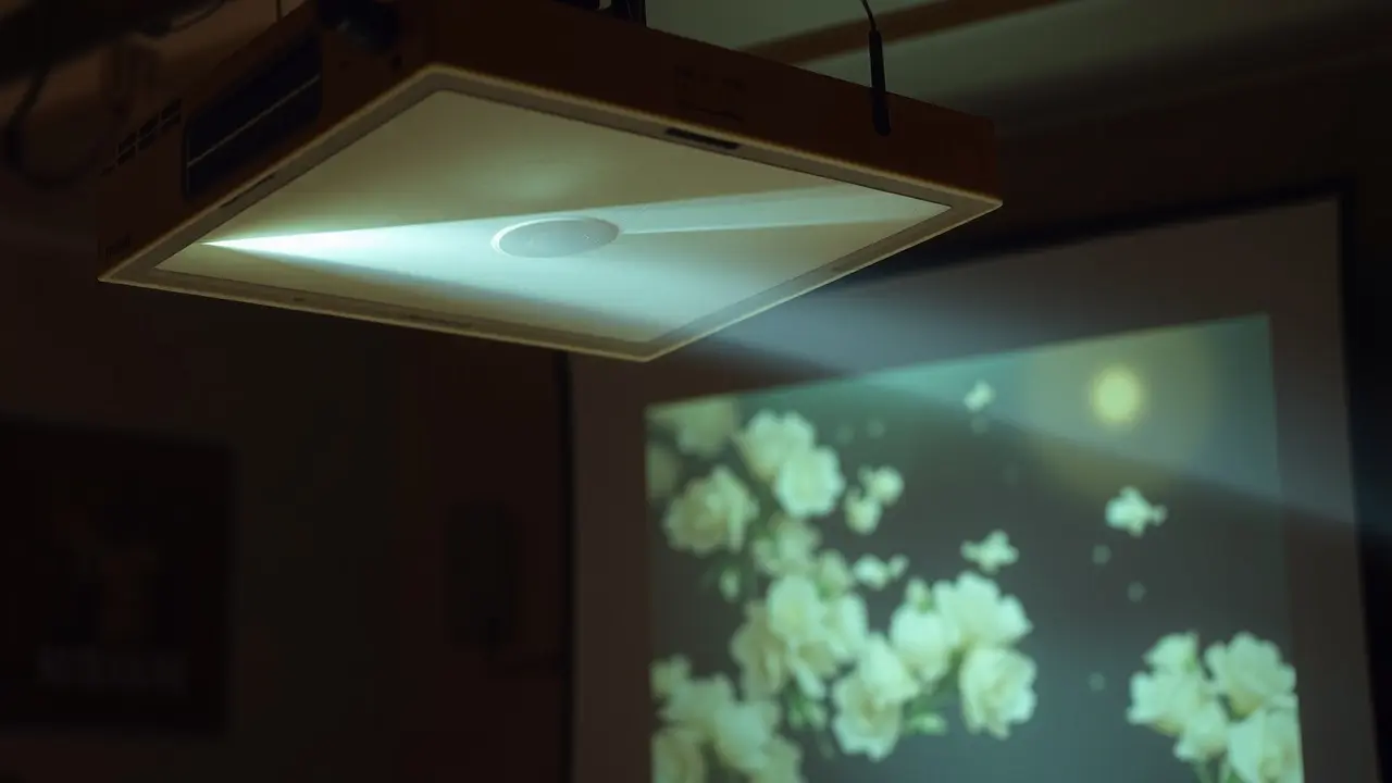 Retroprojetor projetando imagem em sonho