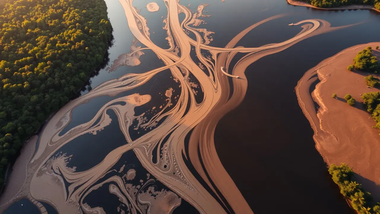 Sonhar com Rio Negro e Solimões: Desvende os Significados Ocultos Encontro das águas do Rio Negro e Solimões